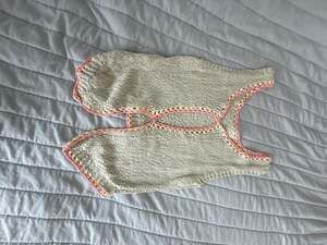 27 Miles Knit Tank Top Green Crochet Trim